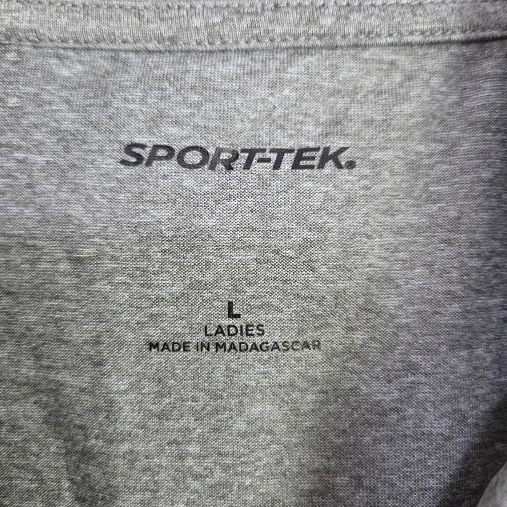 Sport-Tek Polo Shirt Womens Large Gray Heather Short Sleeve Performance Top